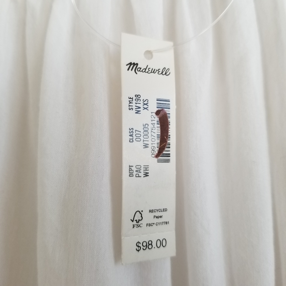 Madewell Flutter Sleeve Top XXS NWT - Picture 6 of 8